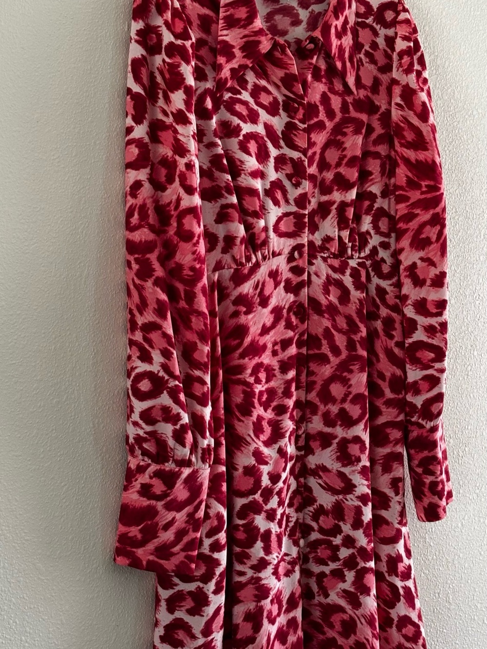 EUC kate spade Pink & Muted Red Women’s Long Sleeve Leopard Print Midi Skirt SZ6